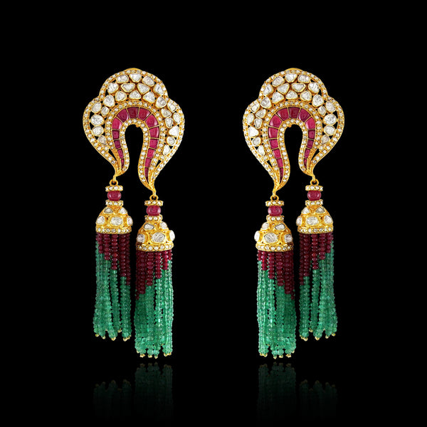 Ruby-Emerald Tassels