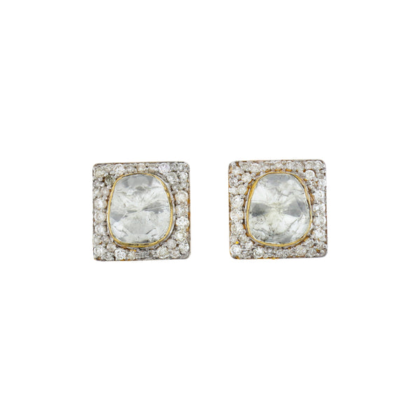 Square Polki Studs