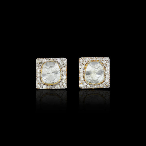 Square Polki Studs