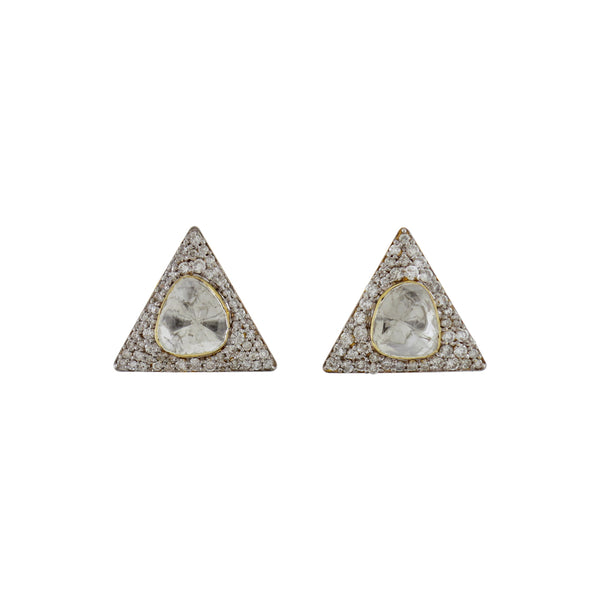 Triangle Polki Studs