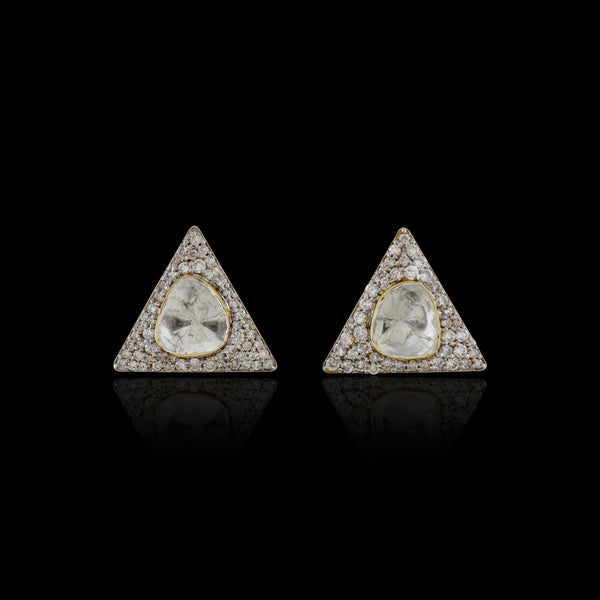 Triangle Polki Studs